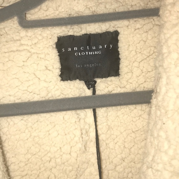 Sanctuary Shearling Suede Brown Vest. Size Medium - Picture 2 of 3